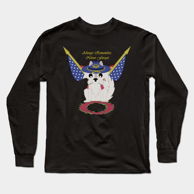Memorial Day Husky Long Sleeve T-Shirt by Snow Paw Treasures